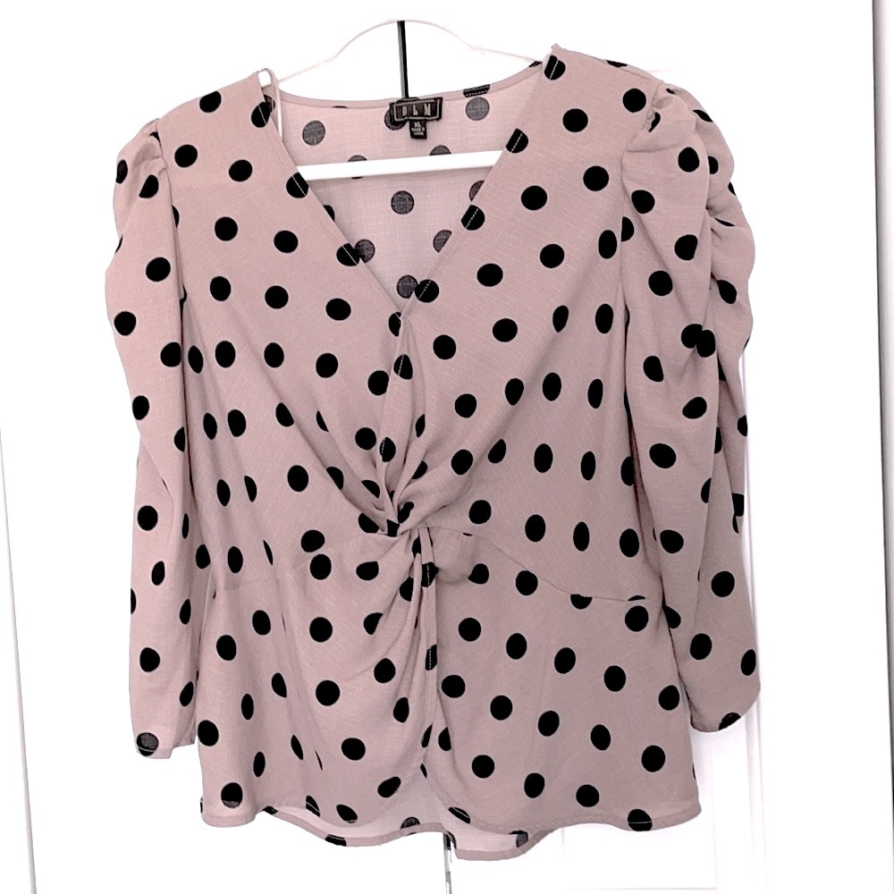 Dusty Rose XL Retro Polkadot top!